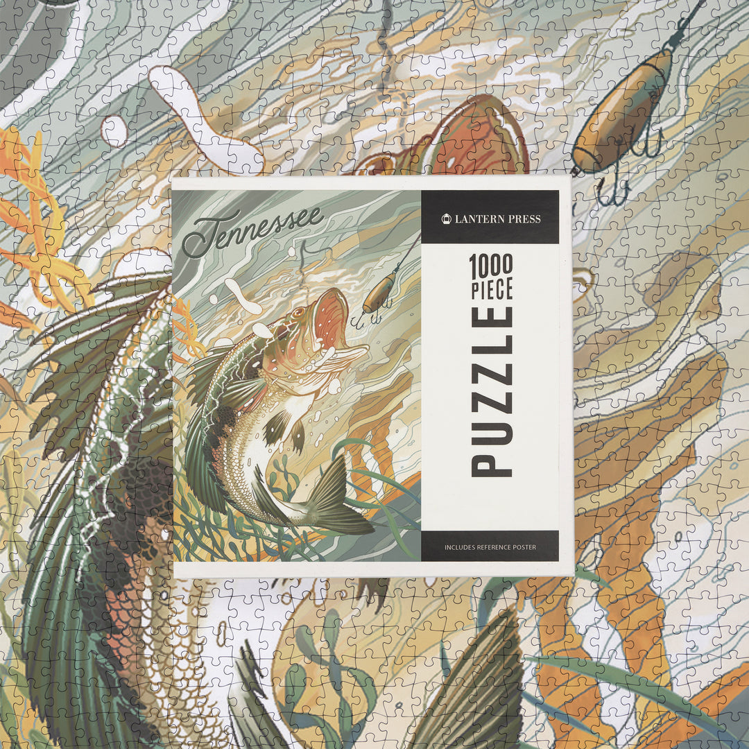 Tennessee, Fish All Day, Bass, 1000 Piece Jigsaw Puzzle