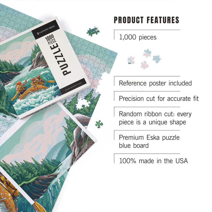 Seek Adventure, River Rafting, Evergreens, Jigsaw Puzzle