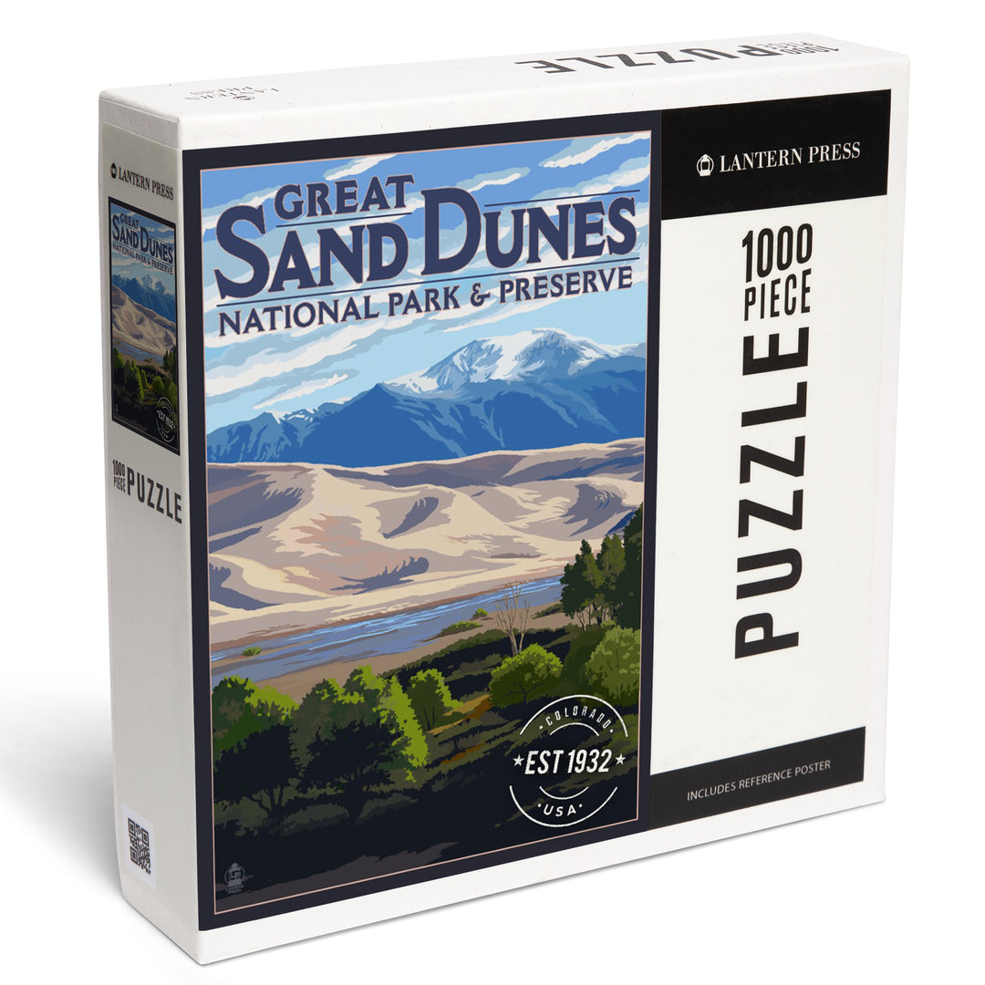 Great Sand Dunes National Park and Preserve, Colorado, Rubber Stamp, Jigsaw Puzzle