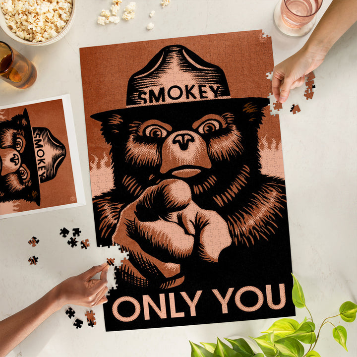 Smokey Bear, Only You, Halftone Red, Officially Licensed, Jigsaw Puzzle
