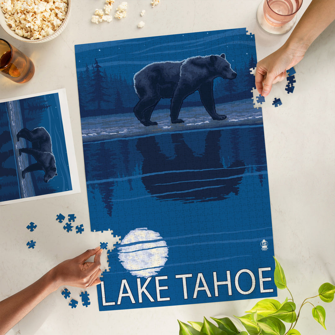 Lake Tahoe, California, Bear at Night, Jigsaw Puzzle
