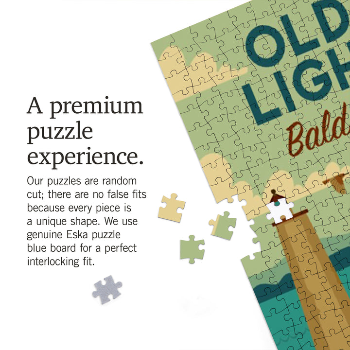 Bald Head Island, North Carolina, Old Baldy Lighthouse, Geometric, 1000 Piece Jigsaw Puzzle