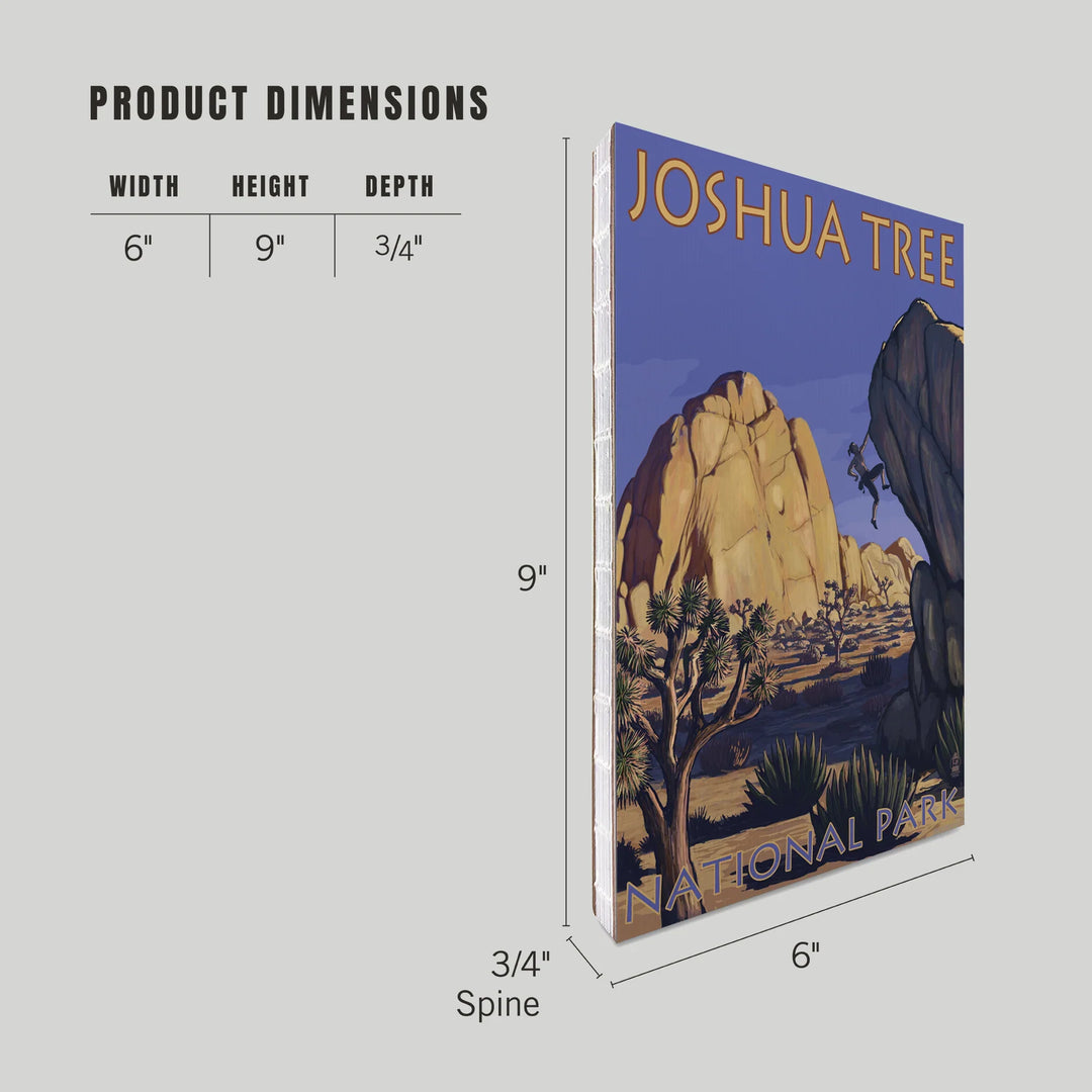 Lined 6x9 Journal, Joshua Tree National Park, California, Boulder Climber, Lay Flat, 193 Pages, FSC paper