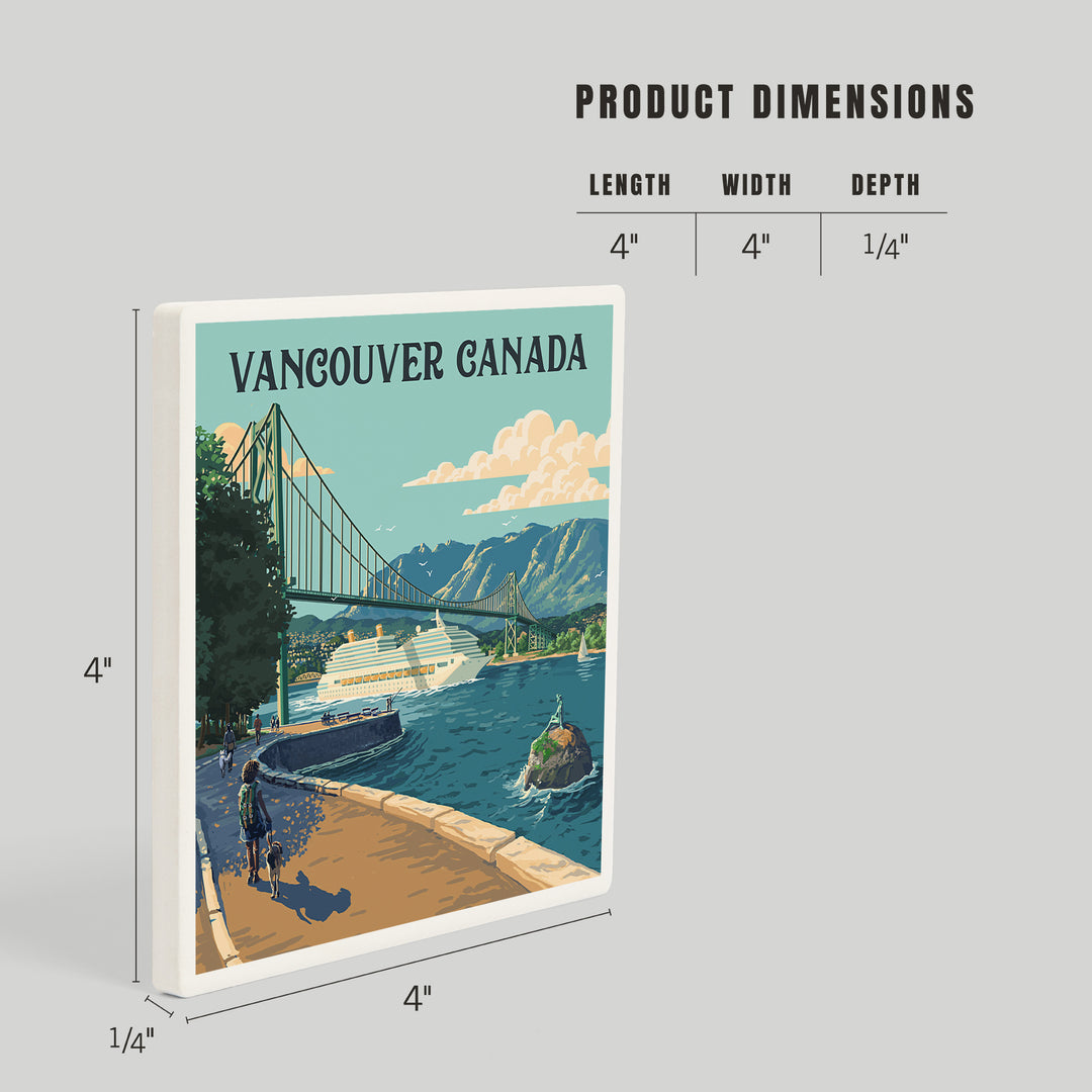 Vancouver Canada, Lions Gate Bridge, Painterly, Coasters