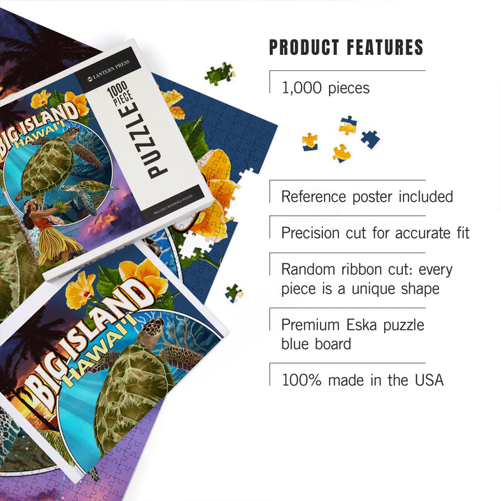 Big Island, Hawaii, Big Island Montage, 1000 Piece Jigsaw Puzzle