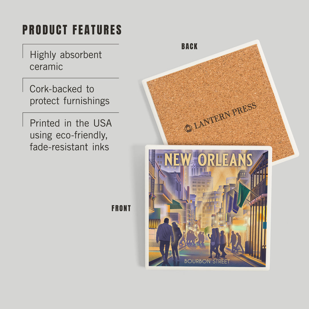 New Orleans, Louisiana, Bourbon Street Litho, Coasters