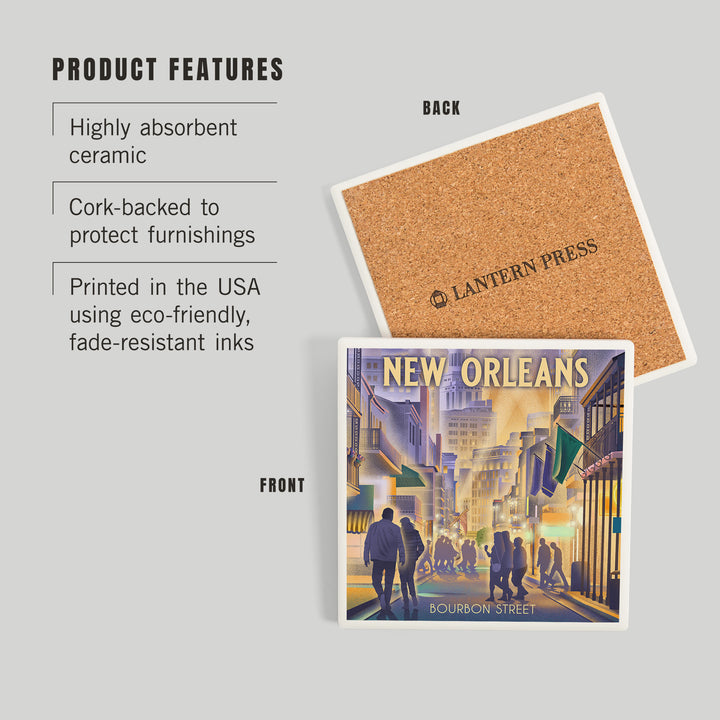 New Orleans, Louisiana, Bourbon Street Litho, Coasters