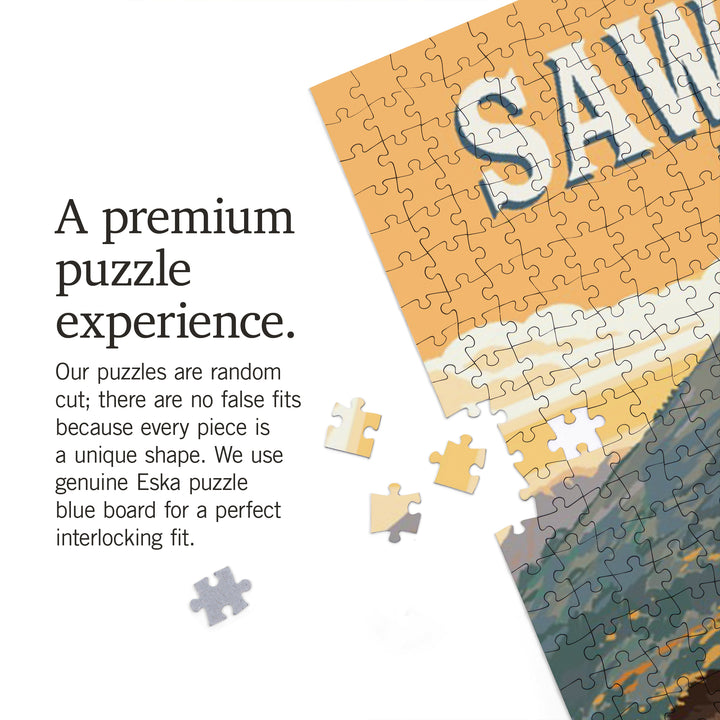 Sawtooth Mountains, Idaho, Painterly, Moose, 1000 Piece Jigsaw Puzzle