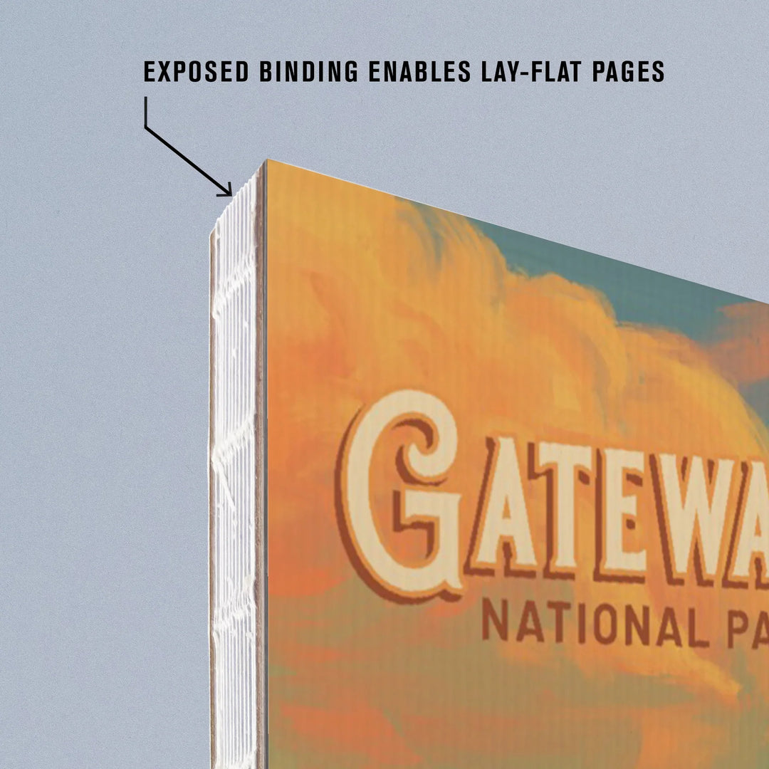 Lined 6x9 Journal, Gateway Arch National Park, Missouri, Oil Painting, Lay Flat, 193 Pages, FSC paper