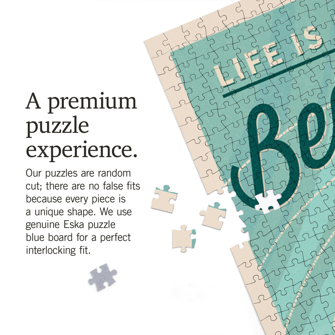 San Clemente, California, Surfboard Letterpress, Life is a Beautiful Ride Press, Jigsaw Puzzle