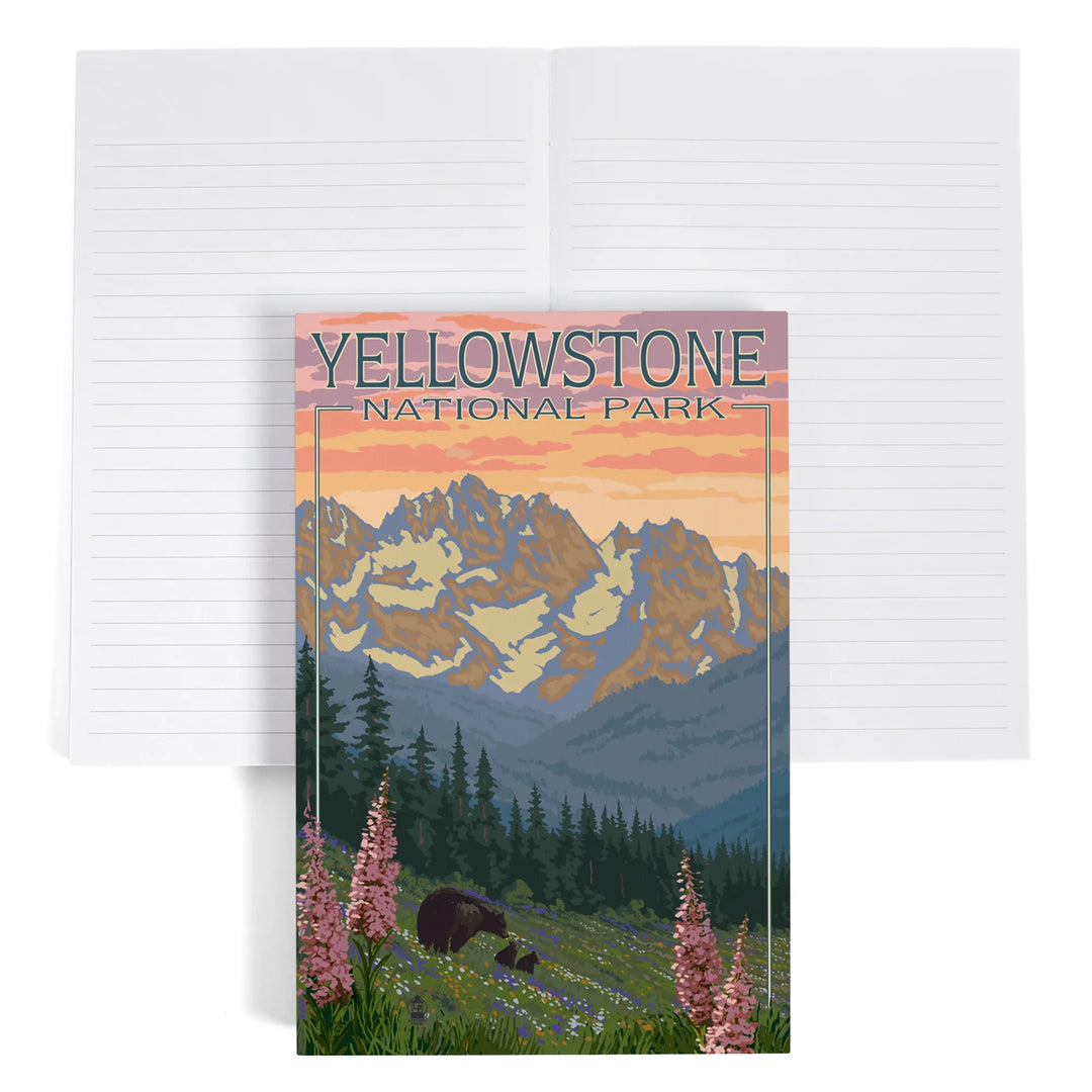 Lined 6x9 Journal, Yellowstone National Park, Wyoming, Spring Flowers, Lay Flat, 193 Pages, FSC paper