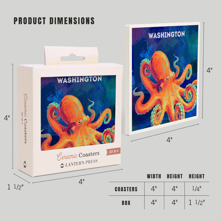 Washington, Vivid, Octopus, Coasters