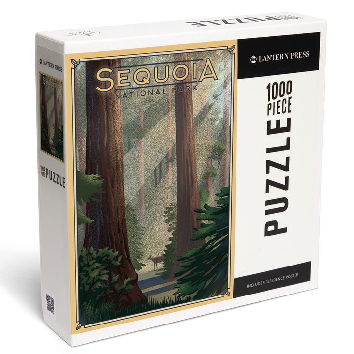 Sequoia National Park, California, Lithograph, Jigsaw Puzzle