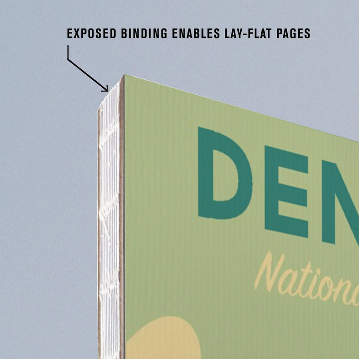 Lined 6x9 Journal, Denali National Park, Alaska, Bear and Cubs, Geometric, Lay Flat, 193 Pages, FSC paper