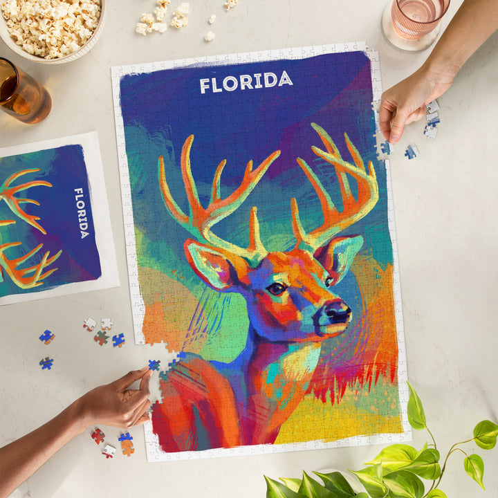 Florida, Vivid, White Tailed Deer, 1000 Piece Jigsaw Puzzle