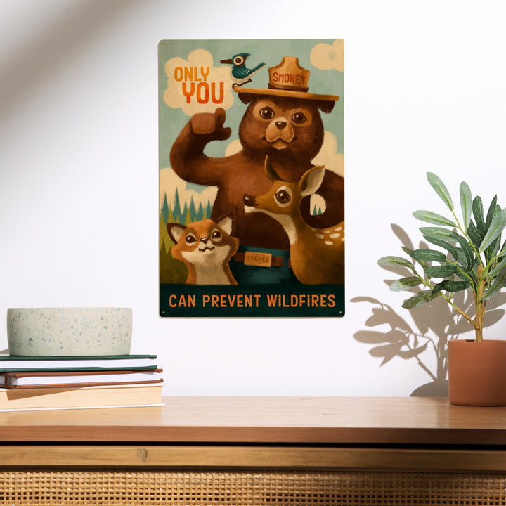 Smokey Bear, Only You, Oil Painting, Officially Licensed, Wood Sign and Postcards