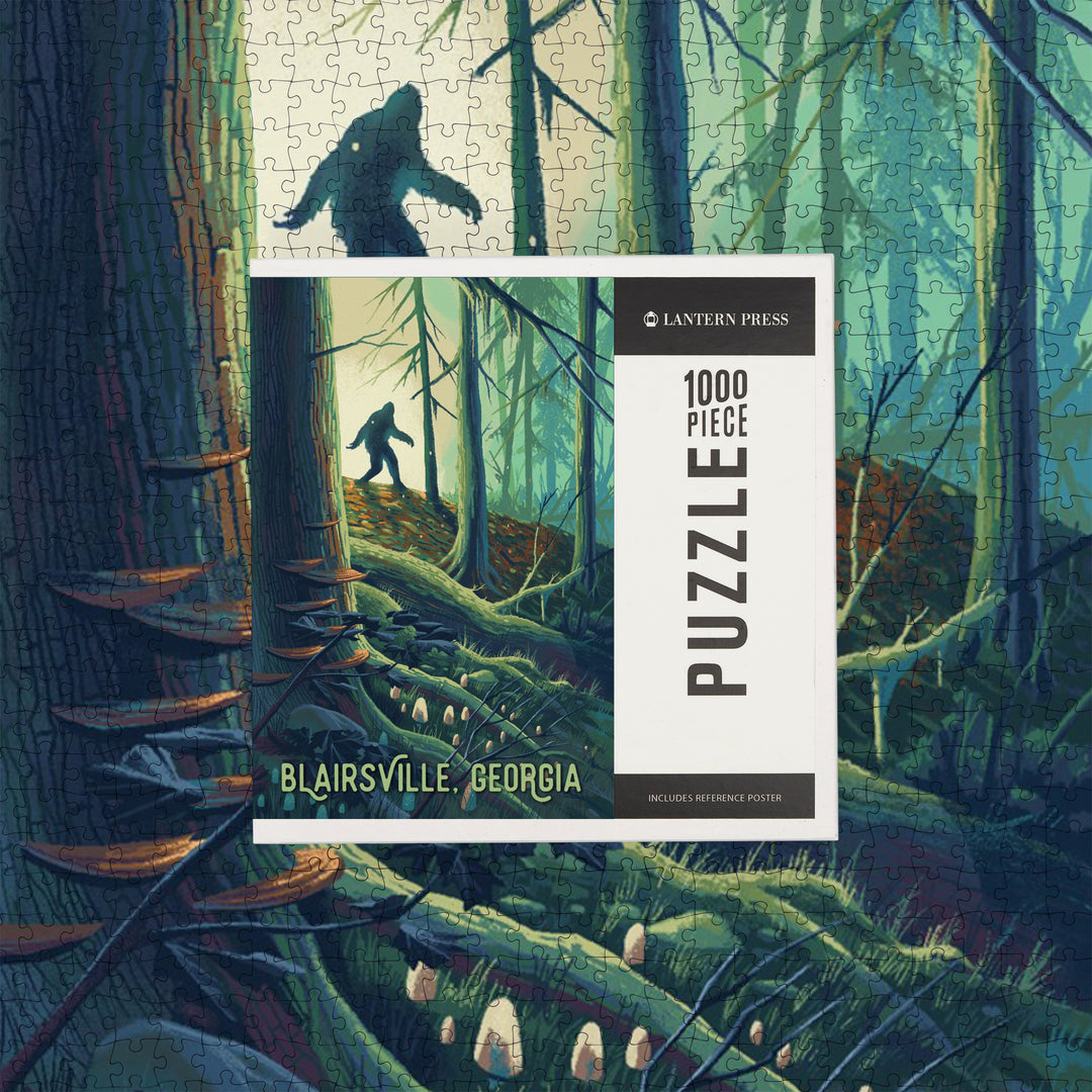Blairsville, Georgia, Wanderer, Bigfoot in Forest, Jigsaw Puzzle