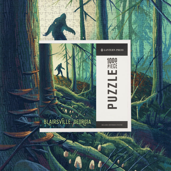 Blairsville, Georgia, Wanderer, Bigfoot in Forest, Jigsaw Puzzle