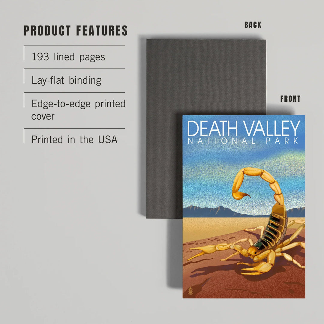 Lined 6x9 Journal, Death Valley National Park, California, Lithograph, Scorpion, Lay Flat, 193 Pages, FSC paper
