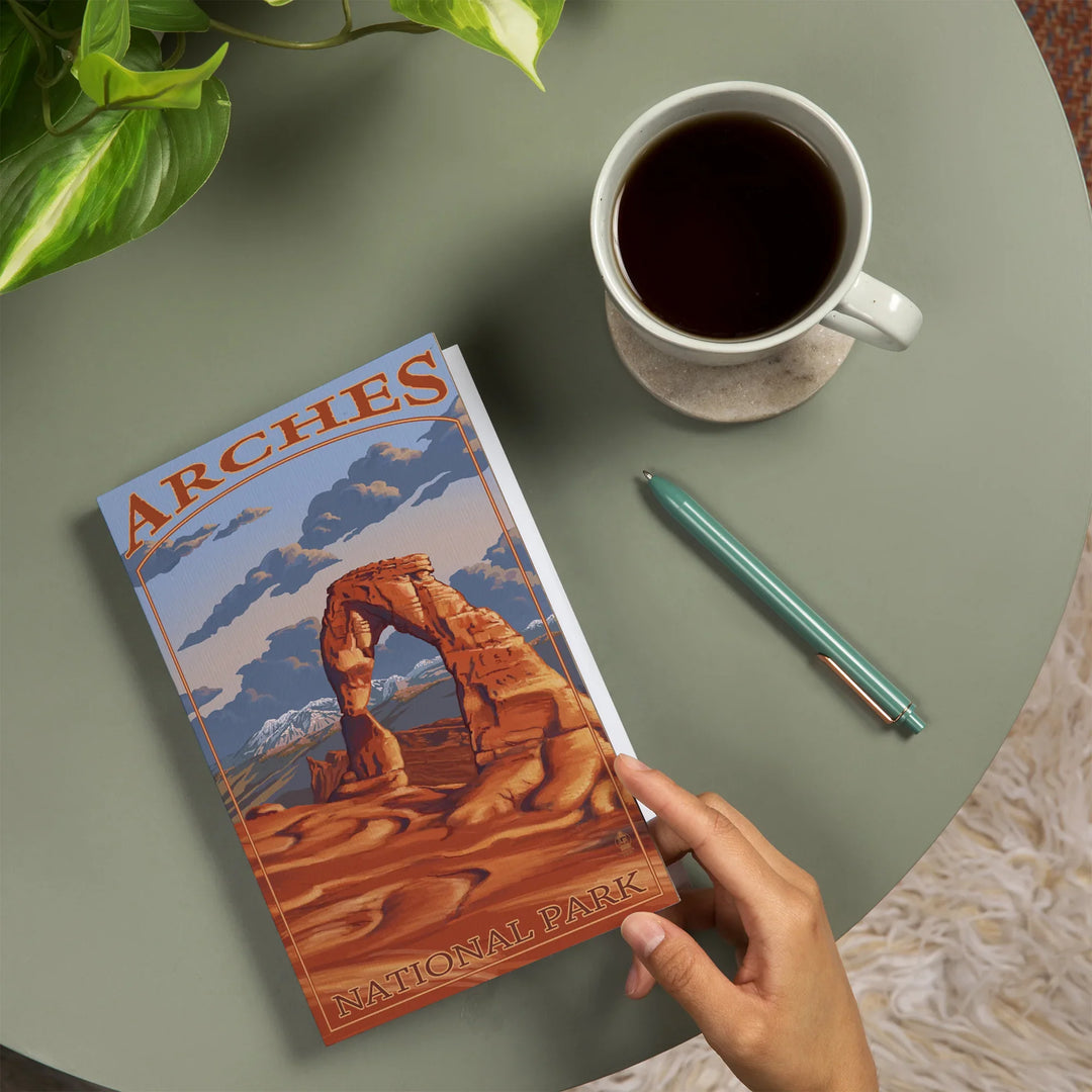 Lined 6x9 Journal, Arches National Park, Utah, Delicate Arch, Painterly Series, Lay Flat, 193 Pages, FSC paper