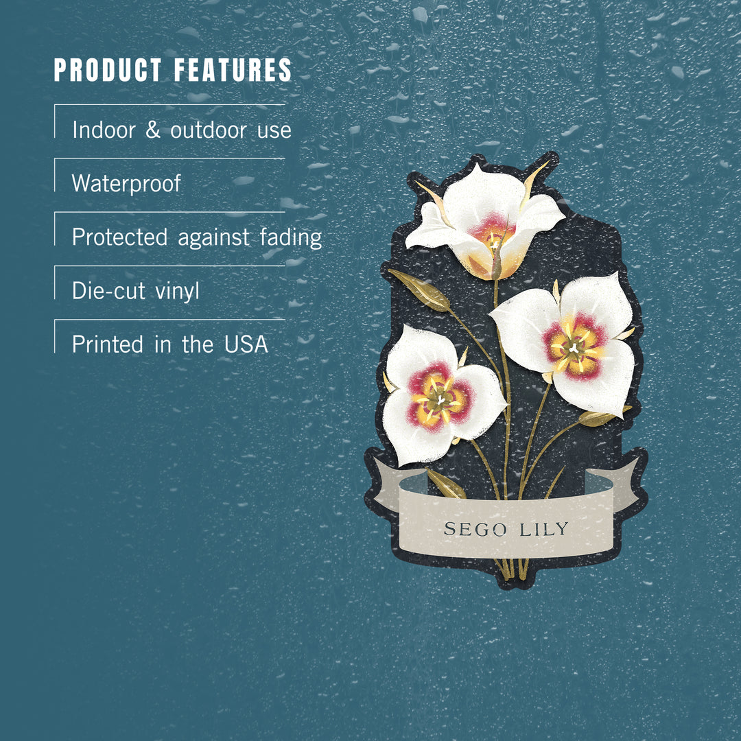 Vintage Flora Noir, Sego Lily, Vinyl Sticker