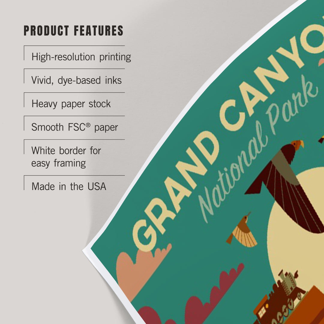 Grand Canyon National Park, Arizona, Geometric National Park Series, Art & Giclee Prints
