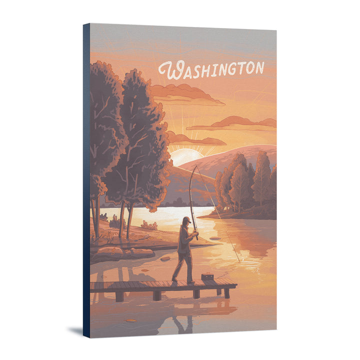 Washington, This is Living, Fishing with Hills canvas art