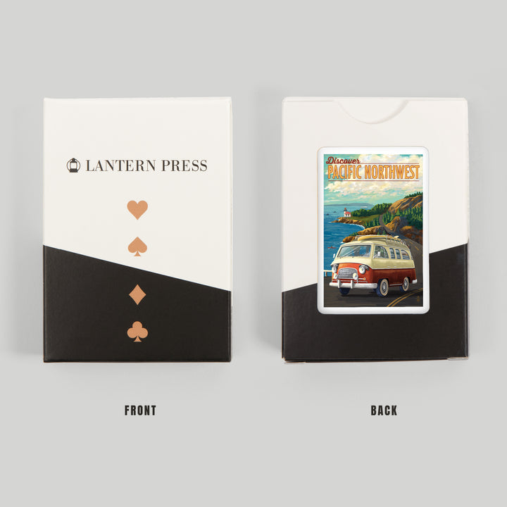 Playing Cards, Pacific Northwest, LP Camper Van, 52 Card Deck with Jokers in Box, Unique Art