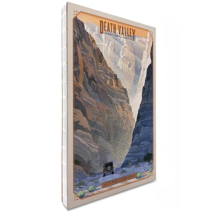 Lined 6x9 Journal, Death Valley National Park, California, Titus Canyon, Lithograph National Park Series, Lay Flat, 193 Pages, FSC paper