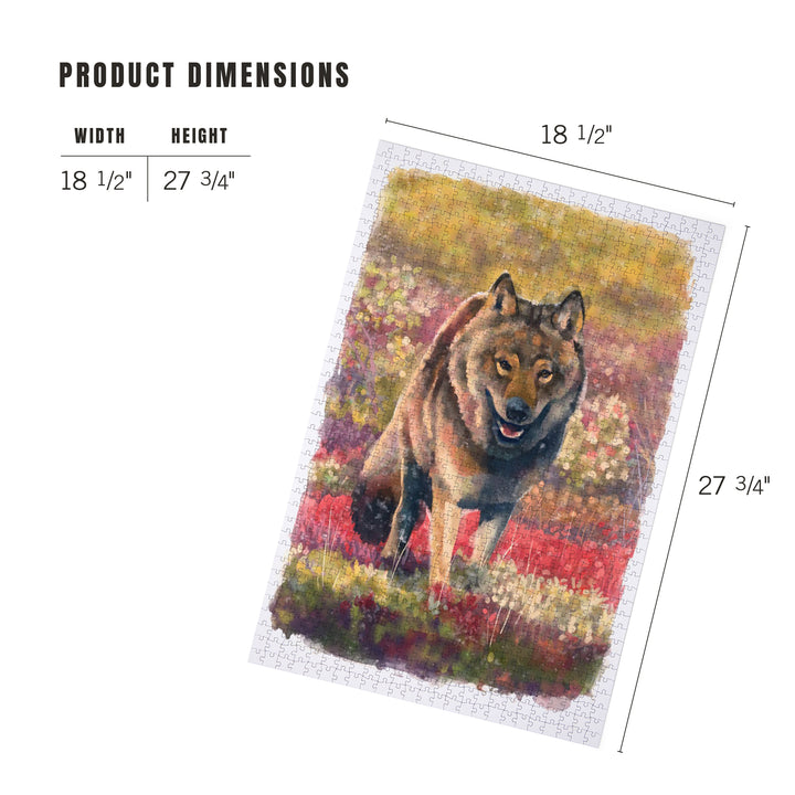 Watercolor Study, Gray Wolf, 1000 Piece Jigsaw Puzzle