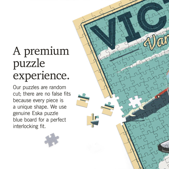 Victoria, Vancouver Island, Painterly, Float Plane and Orca, Jigsaw Puzzle