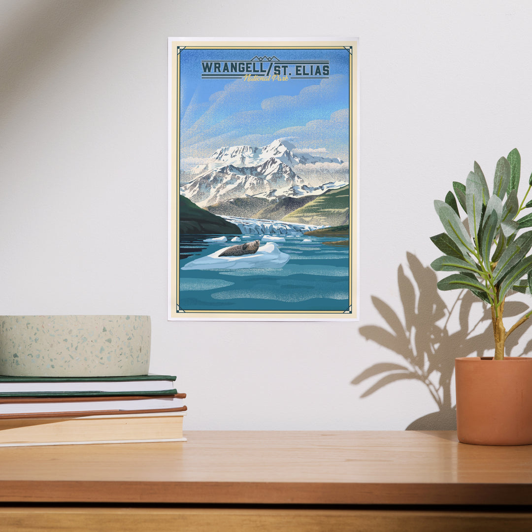 Wrangell-St Elias National Park and Preserve, Alaska, Lithograph, Art & Giclee Prints
