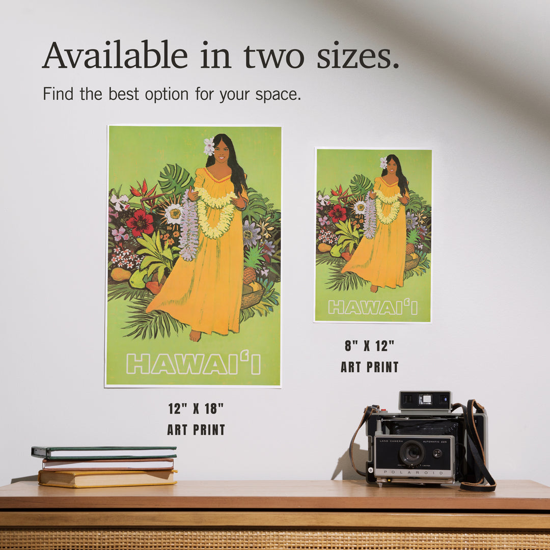 Hawaii, Welcome with Lei, Art & Giclee Prints