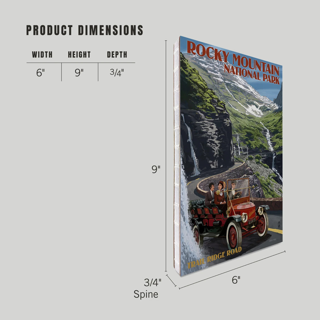 Lined 6x9 Journal, Rocky Mountain National Park, Colorado, Stanley Steamer, Lay Flat, 193 Pages, FSC paper