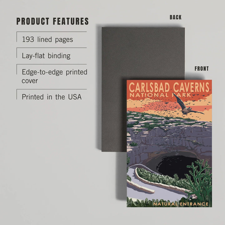 Lined 6x9 Journal, Carlsbad Caverns National Park, New Mexico, Natural Entrance, Painterly Series, Lay Flat, 193 Pages, FSC paper