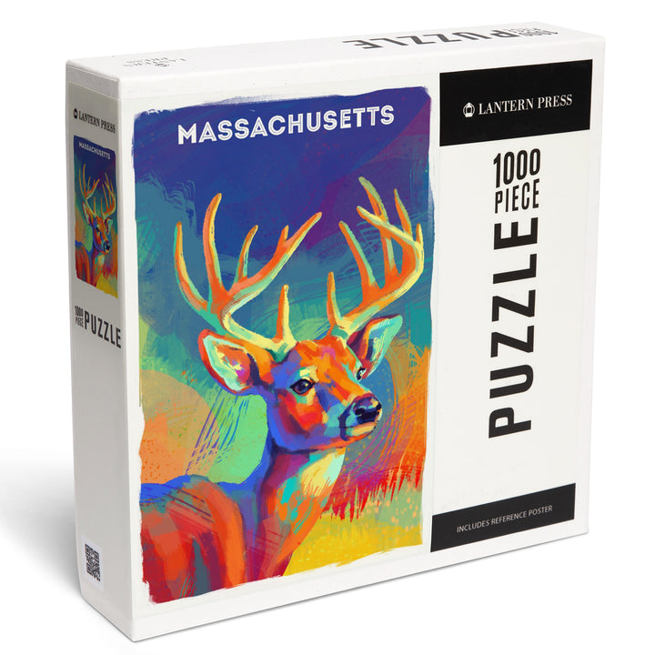 Massachusetts, Vivid, White Tailed Deer, 1000 Piece Jigsaw Puzzle