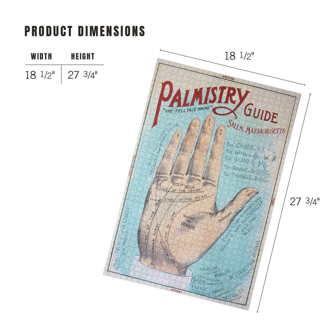 Salem, Massachusetts, A Picture of Good Health, Palmistry Chart Lithograph, Vintage Artwork, 1000 Piece Jigsaw Puzzle