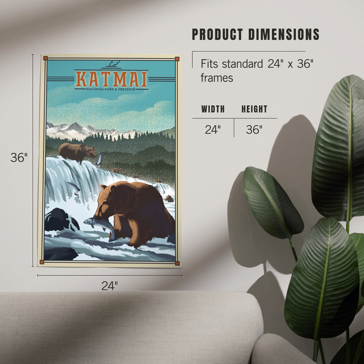 Katmai National Park and Preserve, Alaska, Lithograph, Art & Giclee Prints