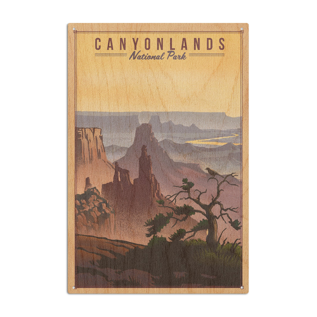 Canyonlands National Park, Utah, Lithograph National Park Series, Wood Signs and Postcards