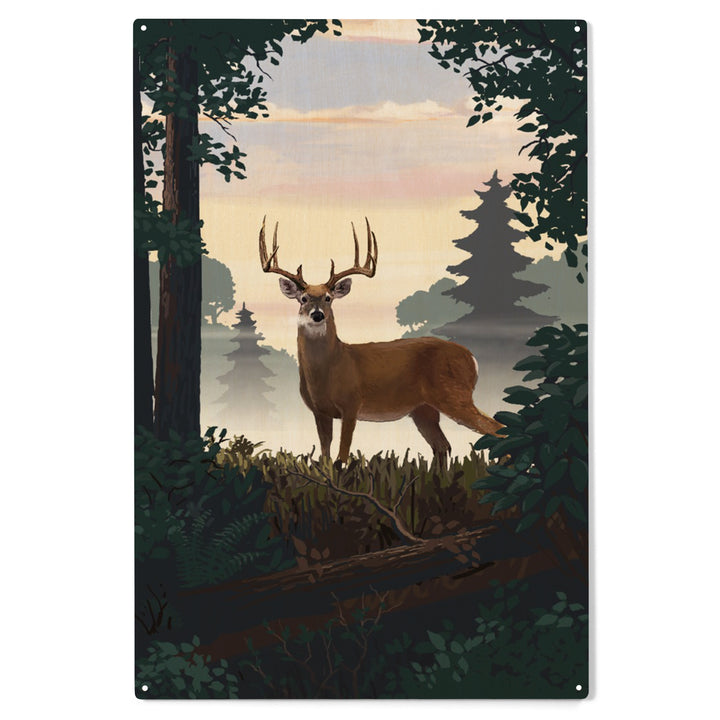 Painterly, Deer and Sunrise, Wood Sign and Postcards