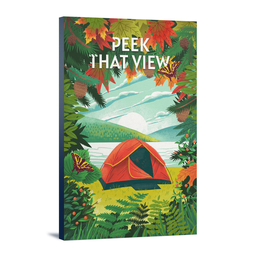 Peek That View, Tent Camping, Fall Colors canvas art