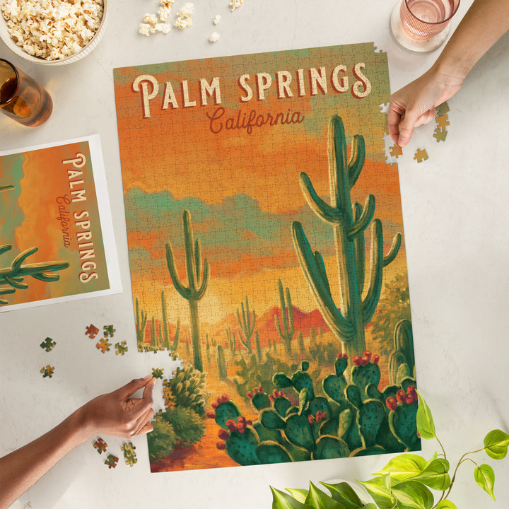 Palm Springs, California, Oil Painting Series, Jigsaw Puzzle