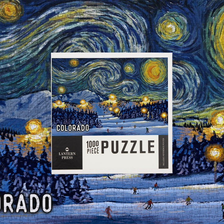 Colorado, Starry Night, Ski, Jigsaw Puzzle