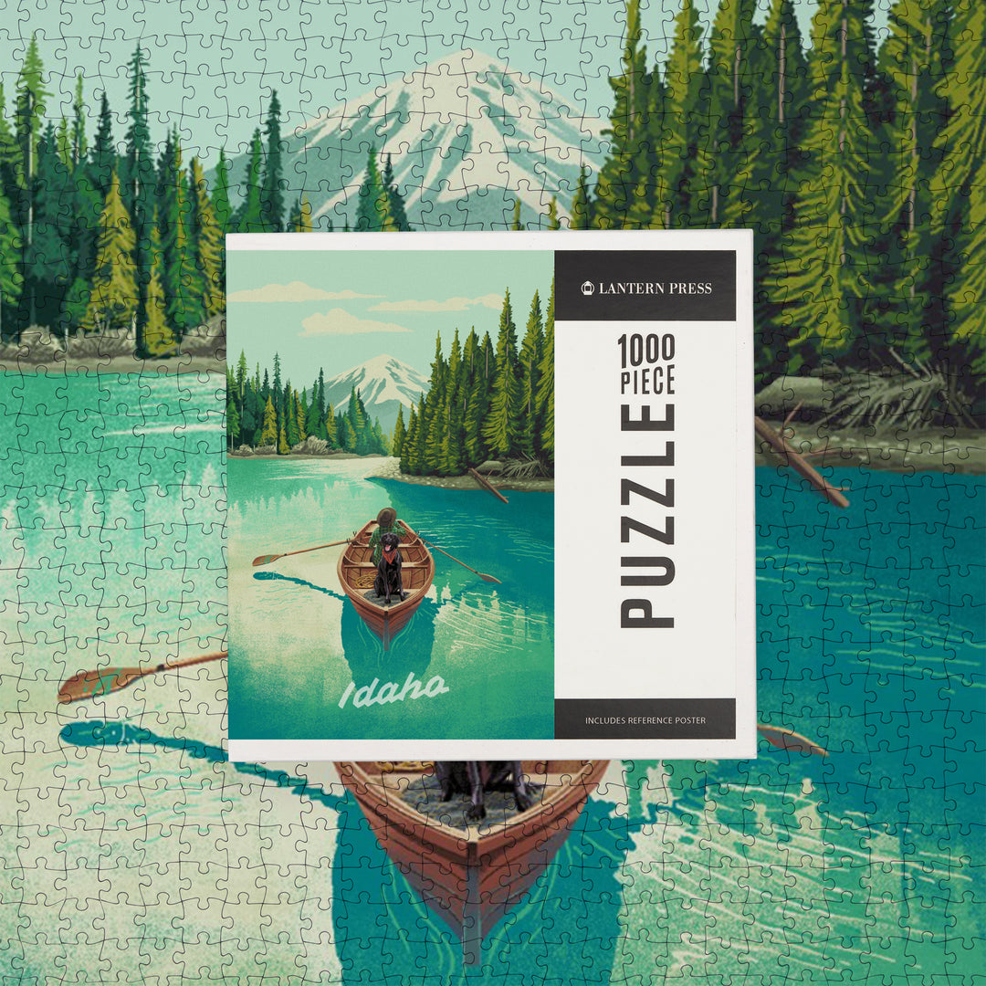 Idaho, Quiet Explorer, Boating, Mountain, 1000 Piece Jigsaw Puzzle