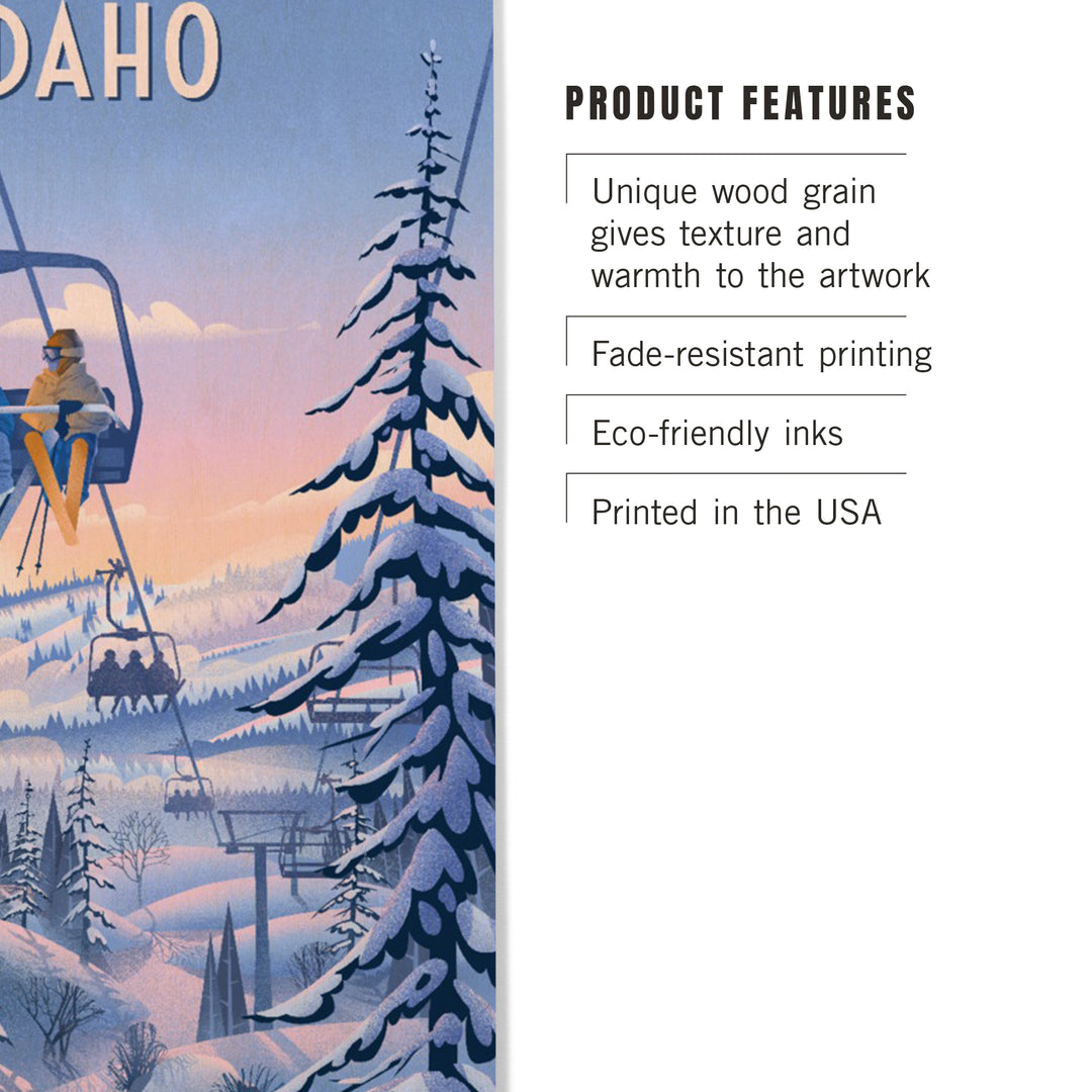 Idaho, Chill on the Uphill, Ski Lift, Wood Signs and Postcards
