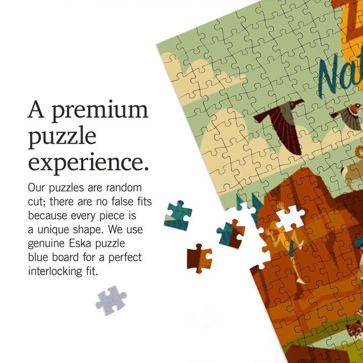 Zion National Park, Geometric National Park Series, Jigsaw Puzzle
