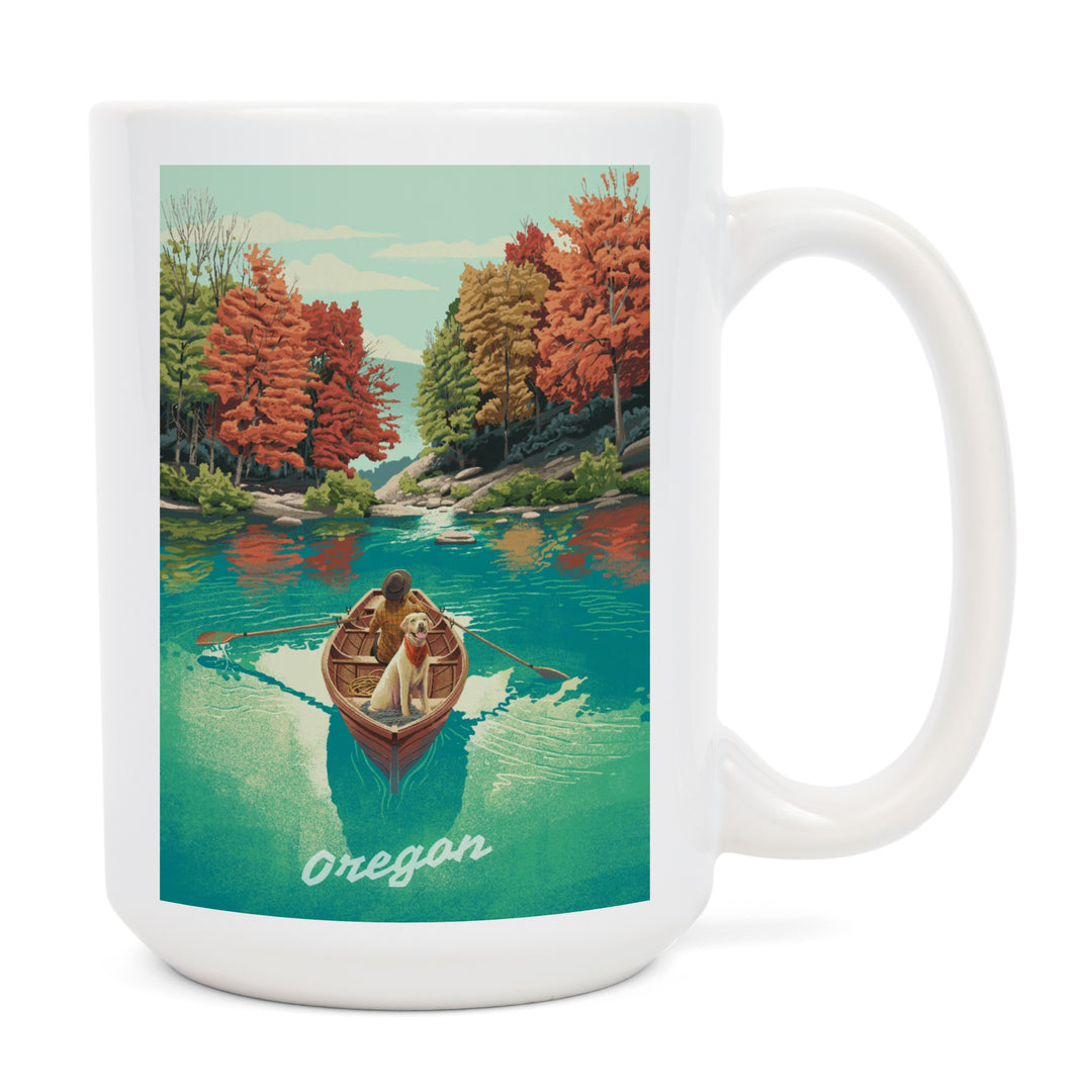 Oregon, Quiet Explorer, Boating, Mountain, Ceramic Mug