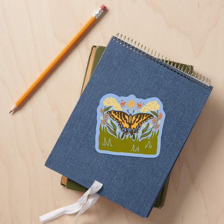 Boho Colorblock, Eastern Tiger Swallowtail, Vinyl Sticker