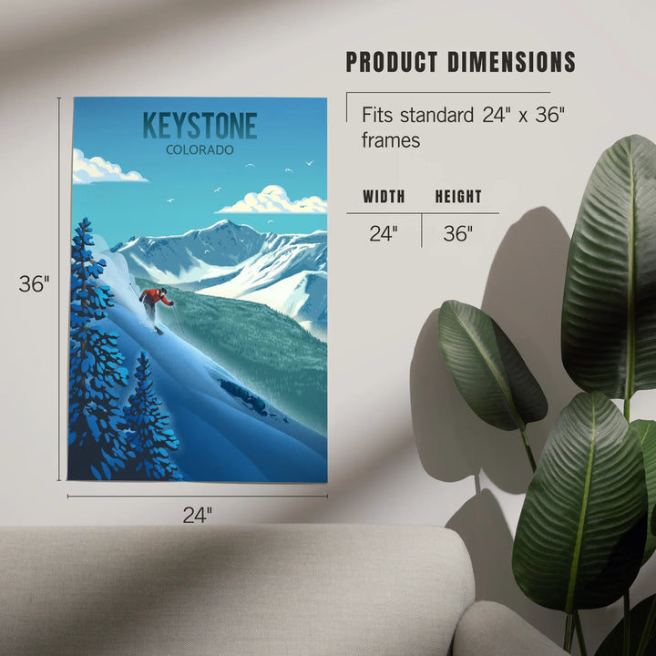 Keystone, Colorado, Lithograph, Downhill Skier, Art & Giclee Prints