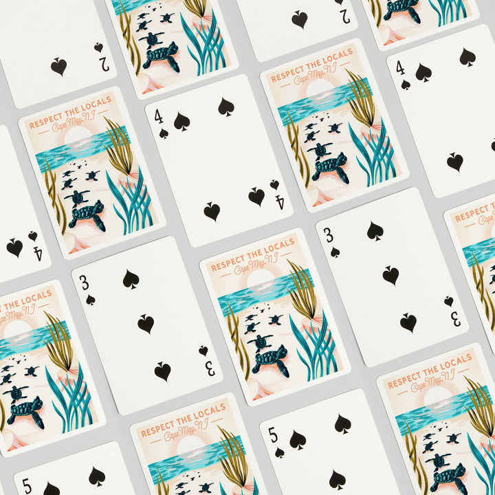 Playing Cards, Cape May, New Jersey, Courageous Explorer Collection, Respect the Locals, 52 Card Deck with Jokers in Box, Unique Art